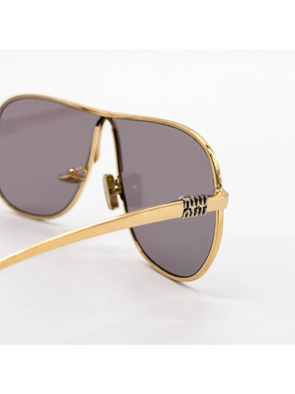 New Miu Miu MU A56S Oversized Gold Purple Sunglasses MUA56S 5AK20I